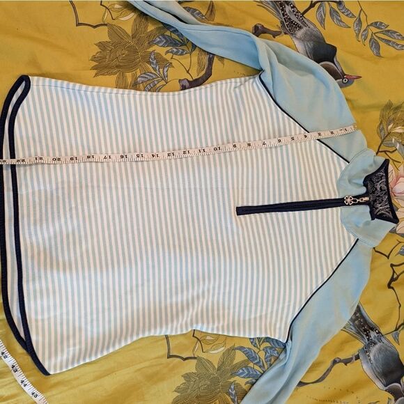 CLOVER long sleeve 3/4zip xs cycling/running shirt blue stripe - Picture 4 of 4